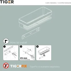 Tiger douchemand Cooper 28 cm Zwart / RVS geborsteld