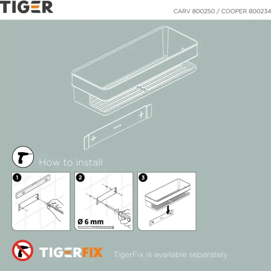 Tiger douchemand Cooper 28 cm Zwart / RVS geborsteld