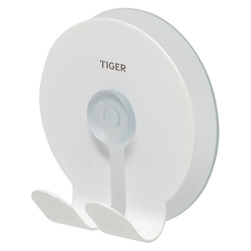 Tiger dubbele zuignap-haak Twin transparant/wit