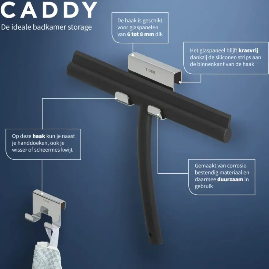 Tiger Handdoekhaak Caddy Chroom