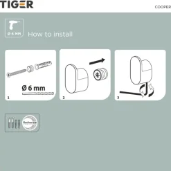 Tiger handdoekhaak Cooper klein (2 stuks) RVS geborsteld