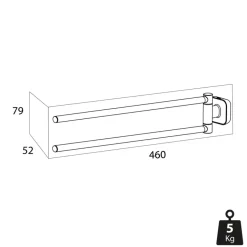 Tiger handdoekrek Carv 2-armig Zwart
