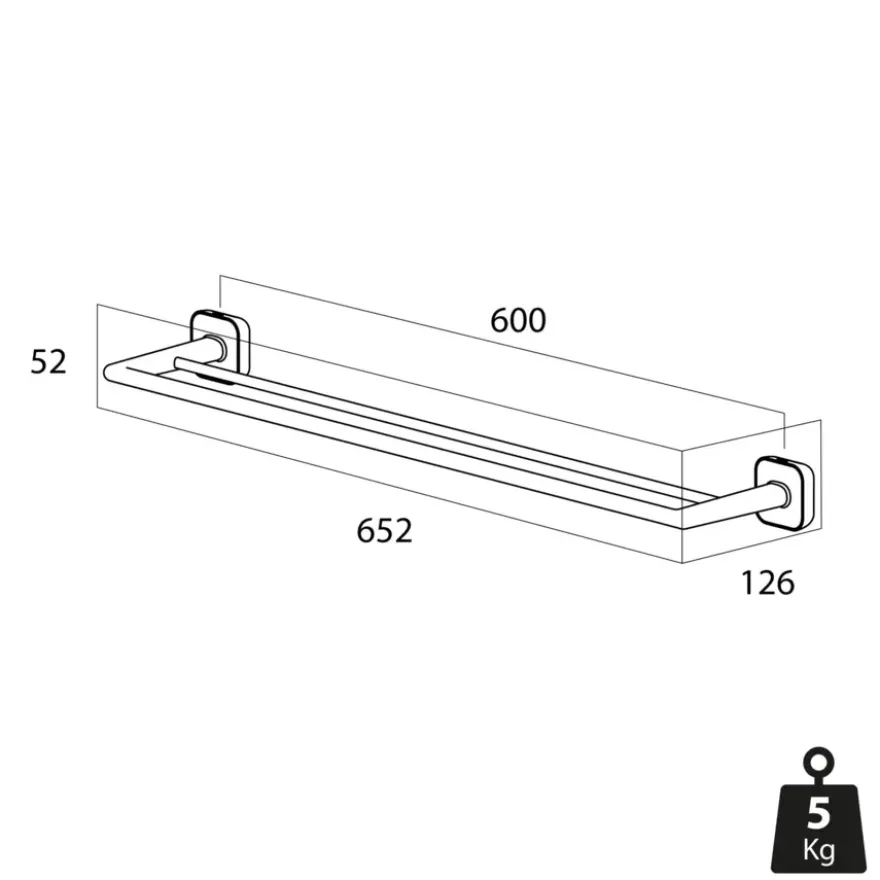 Tiger handdoekrek Carv dubbel 65,2 cm Zwart