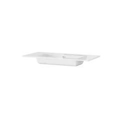 Tiger inbouw wastafel T-line Quadro glanzend wit keramiek 101 cm
