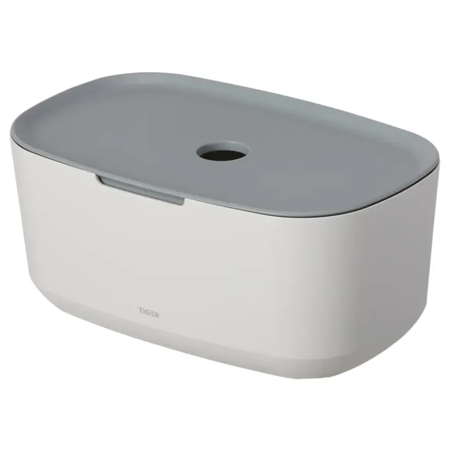 Tiger Opbergbox TESS met deksel wit/lichtgrijs