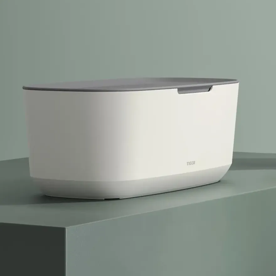 Tiger Opbergbox TESS met deksel wit/lichtgrijs
