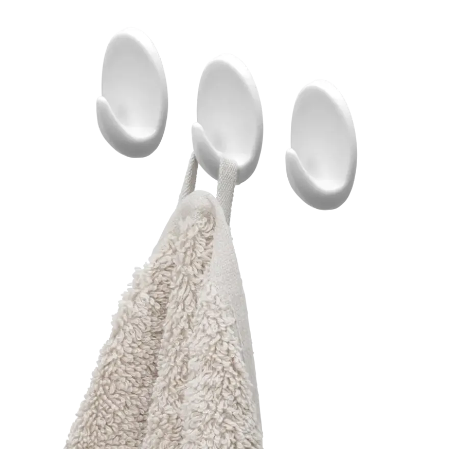 Tiger ophang haak Baseline Oval Large wit ABS set van 3