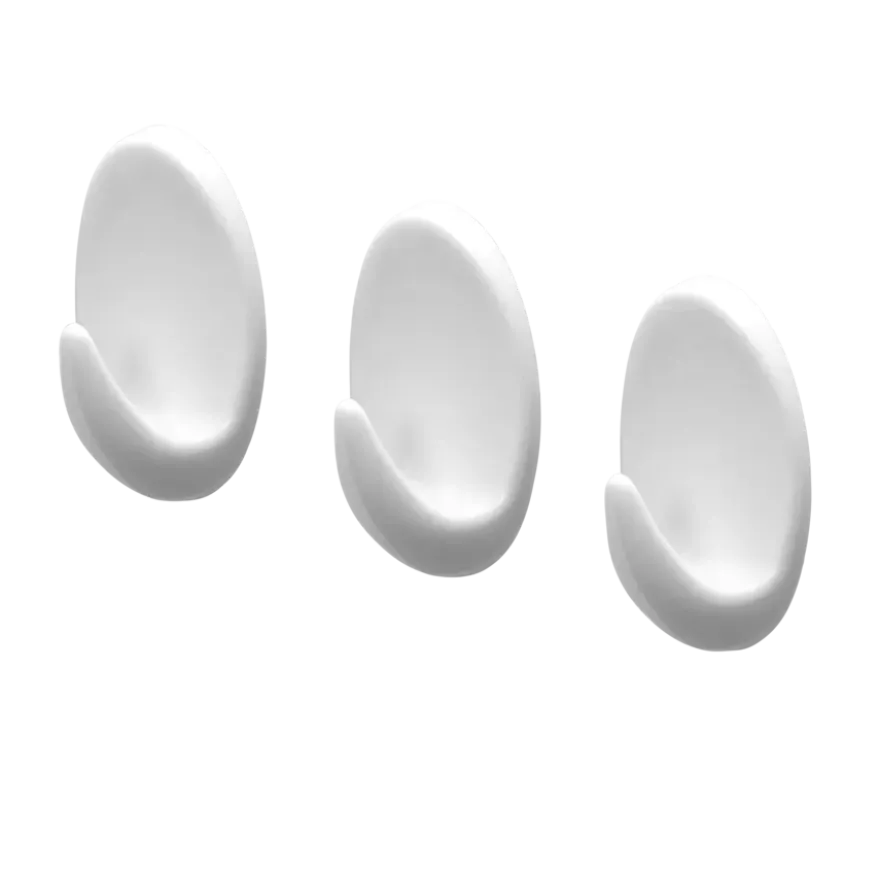Tiger ophang haak Baseline Oval Large wit ABS set van 3