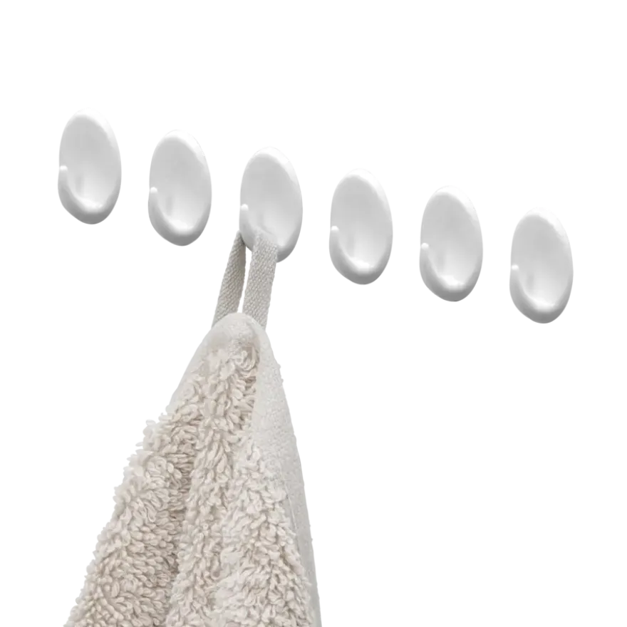 Tiger ophang haak Baseline Oval small wit ABS set van 6