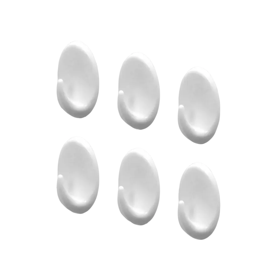 Tiger ophang haak Baseline Oval small wit ABS set van 6