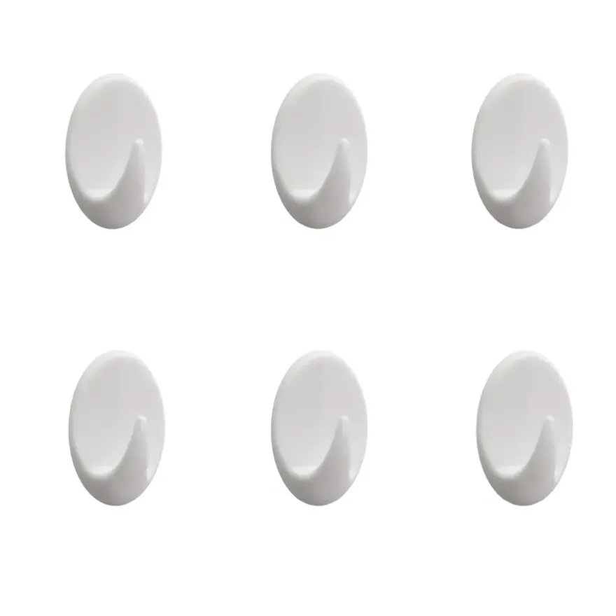 Tiger ophang haak Baseline Oval small wit ABS set van 6