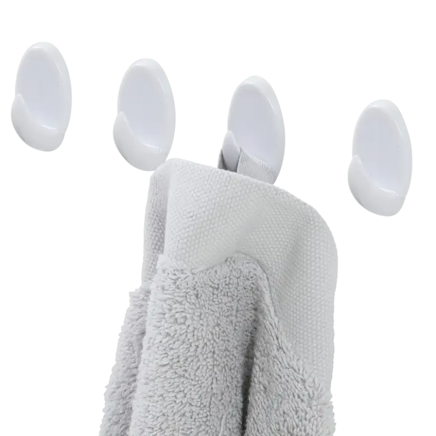 Tiger ophang haak Baseline Oval medium wit ABS set van 4