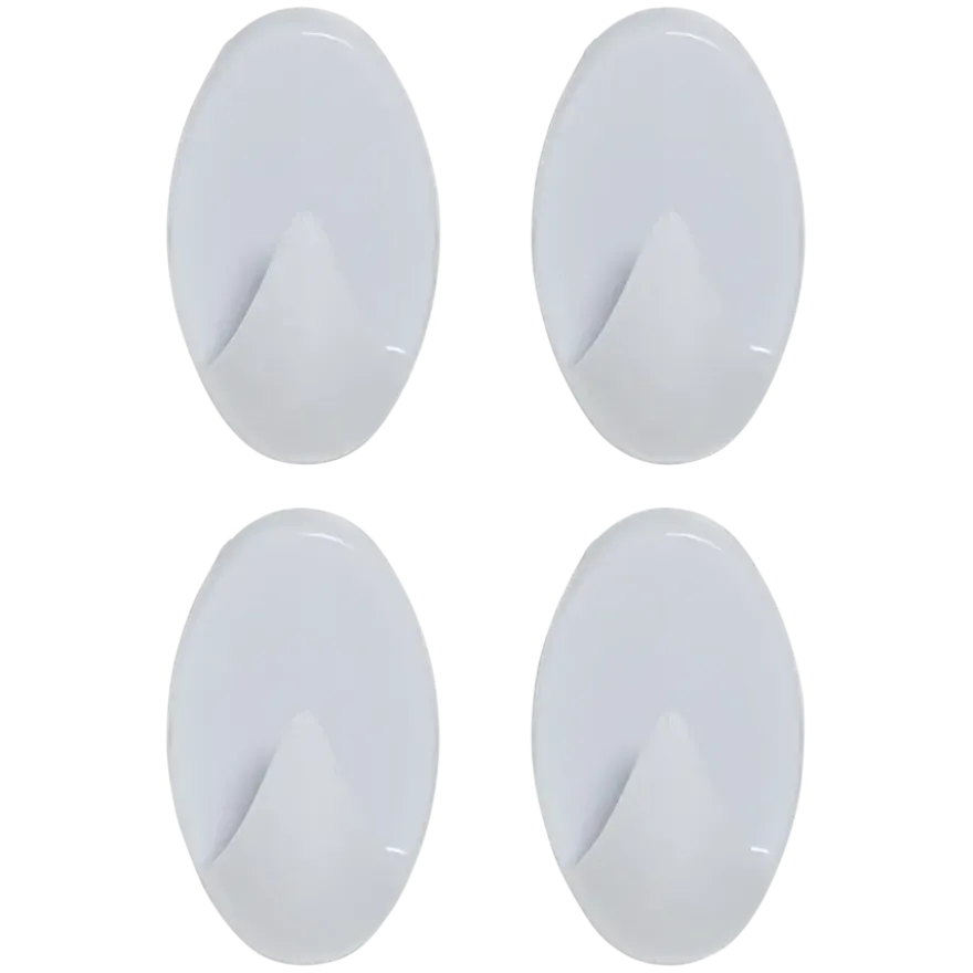 Tiger ophang haak Baseline Oval medium wit ABS set van 4