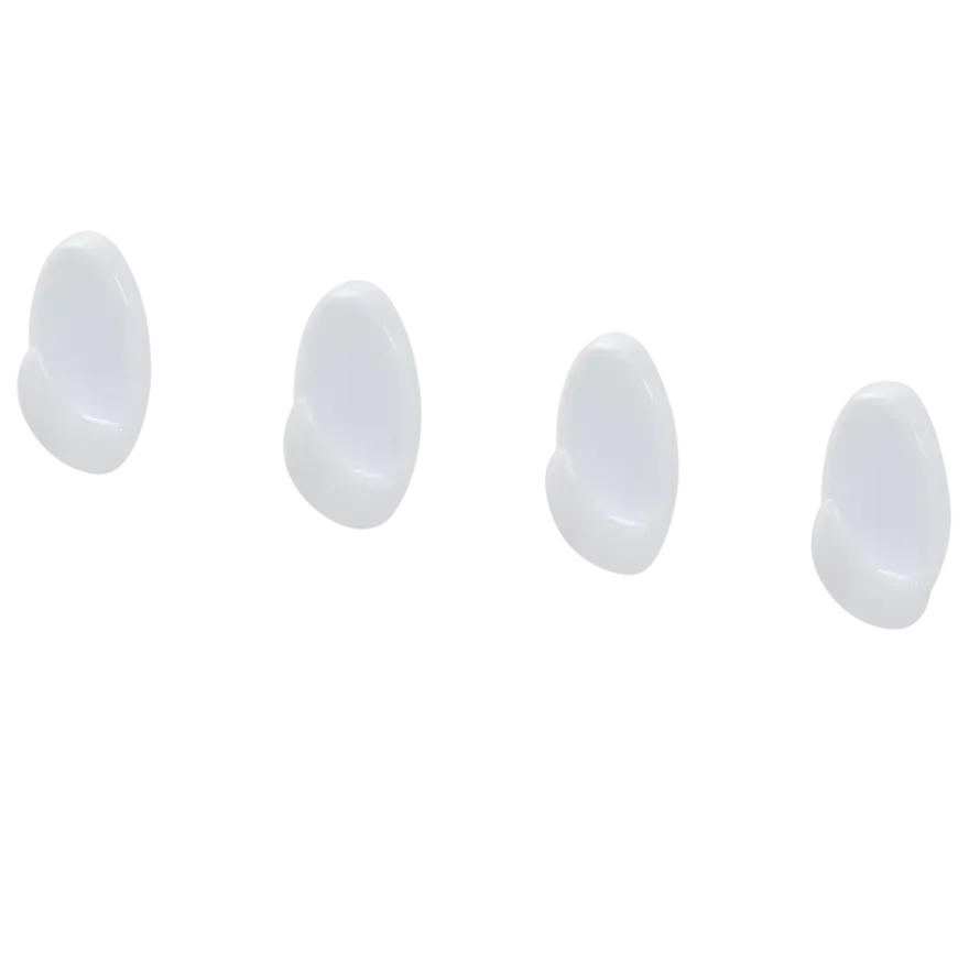 Tiger ophang haak Baseline Oval medium wit ABS set van 4