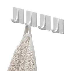 Tiger ophang haak Baseline Rectangle medium wit ABS set van 4