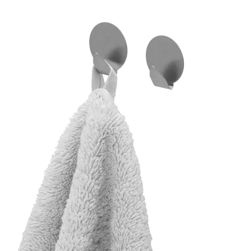 Tiger ophang haak Baseline Round small geborsteld RVS set van 2