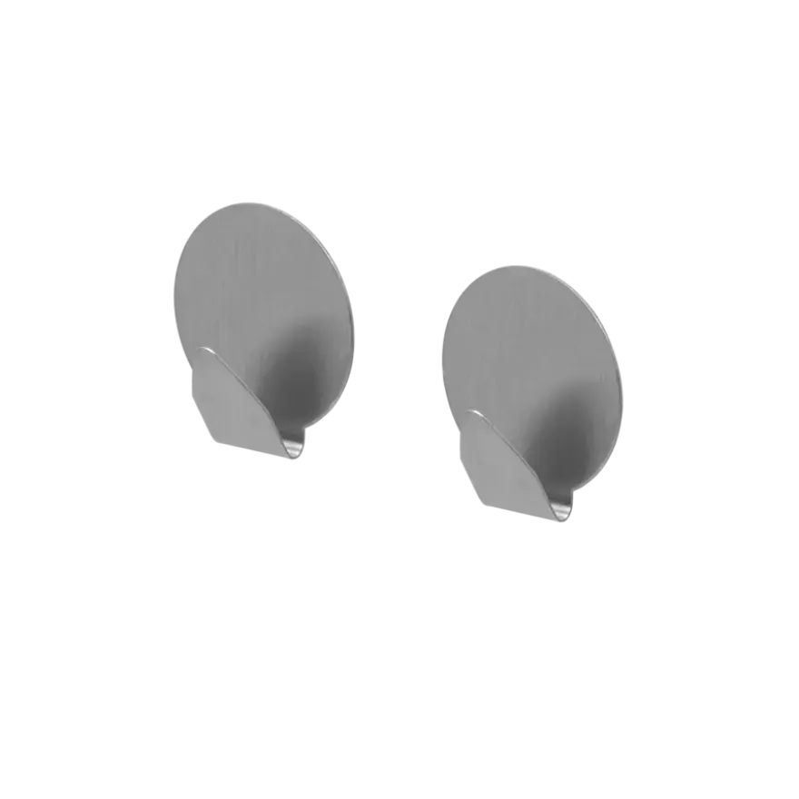 Tiger ophang haak Baseline Round small geborsteld RVS set van 2