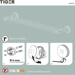 Tiger Orion Handdoekrek dubbel 60cm - Zwart