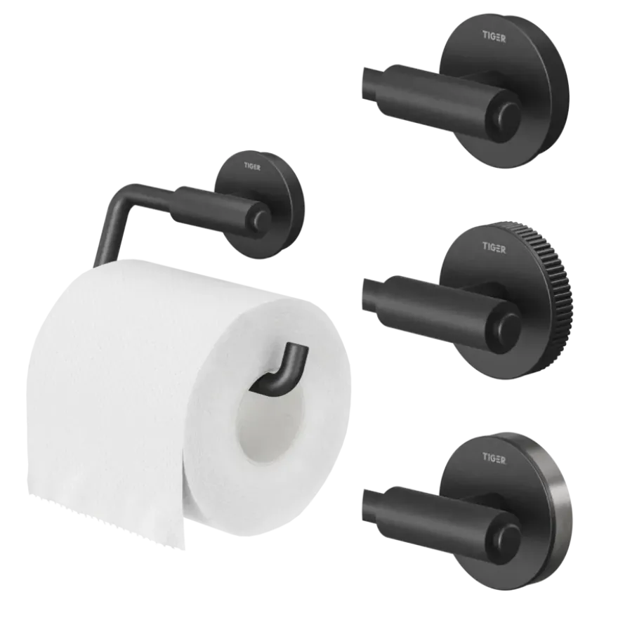 Tiger Orion toiletrolhouder zonder klep - Zwart