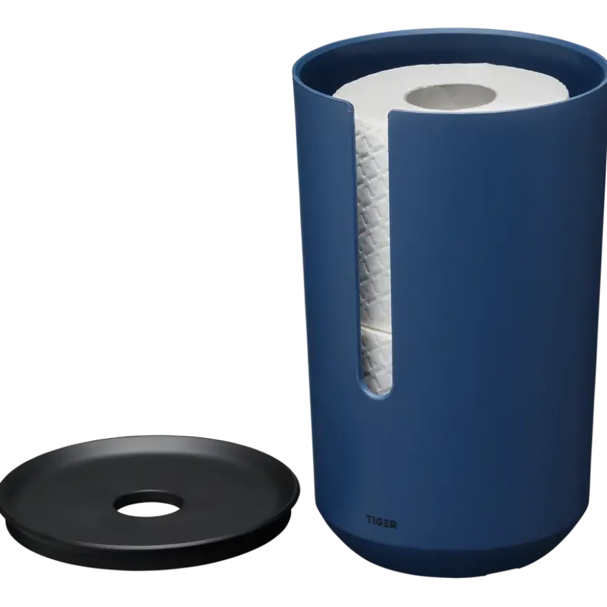 Tiger Reserverolhouder TESS met deksel vrijstaand blauw/zwart
