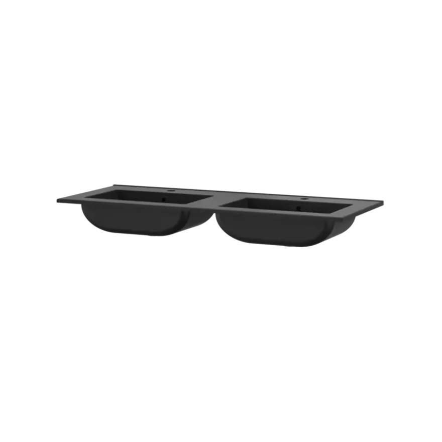 Tiger T-Line Quadro inbouwwastafel 121 cm mat zwart