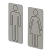Tiger toilet bordjes man vrouw geborsteld RVS zelfklevend