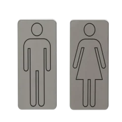 Tiger toilet bordjes man vrouw geborsteld RVS zelfklevend