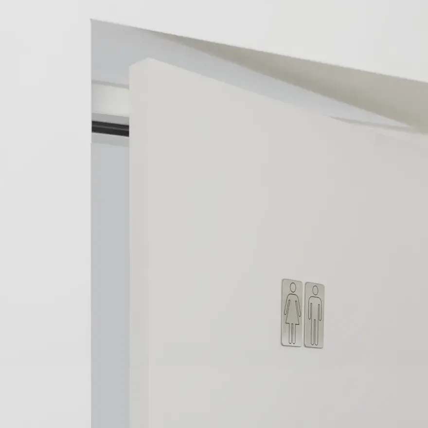 Tiger toilet bordjes man vrouw geborsteld RVS zelfklevend