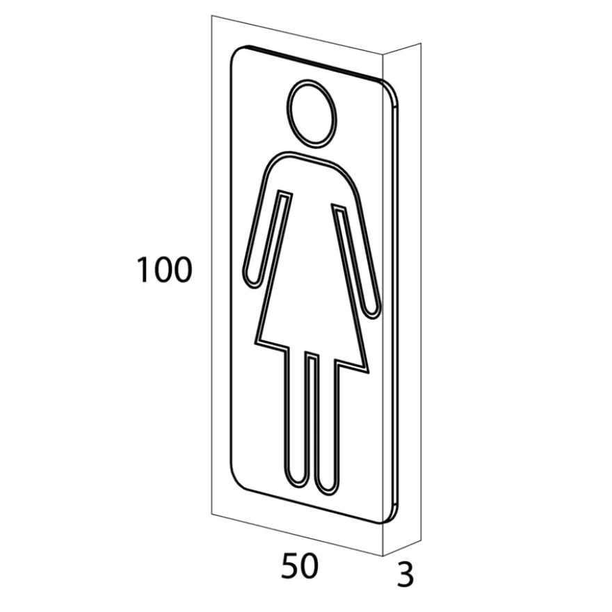 Tiger toilet bordjes man vrouw geborsteld RVS zelfklevend