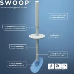 Tiger Toiletborstelhouder TESS met opbergfunctie vrijstaand en Swoop borstel flexibel wit/lichtgrijs