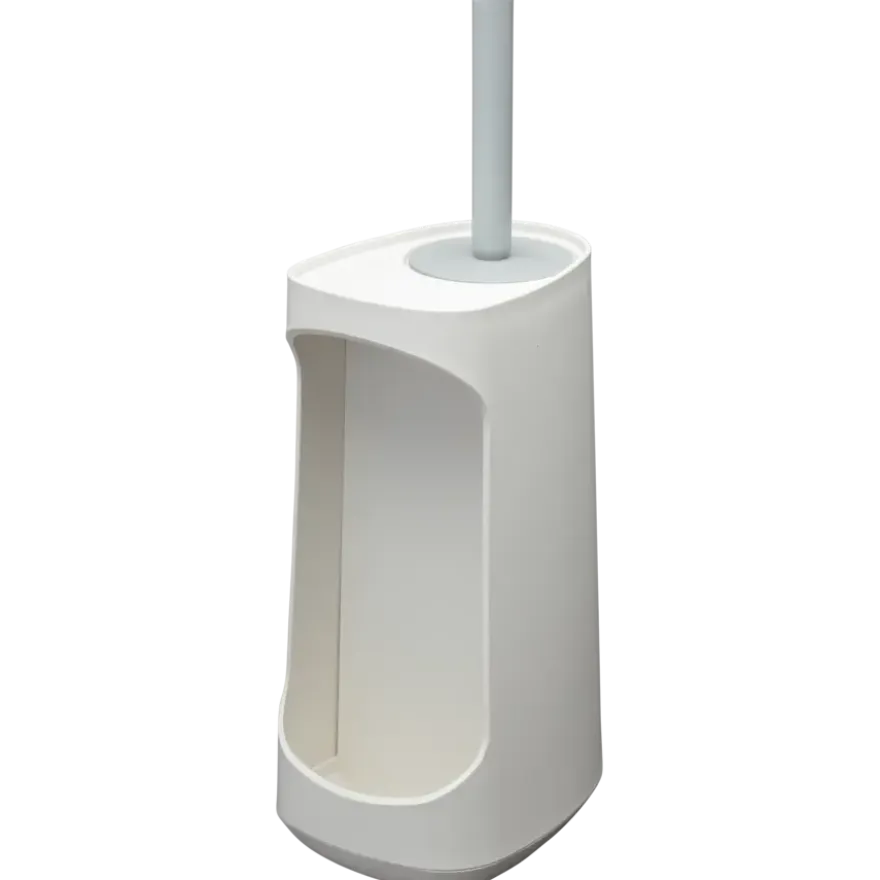 Tiger Toiletborstelhouder TESS met opbergfunctie vrijstaand en Swoop borstel flexibel wit/lichtgrijs