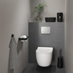 Tiger Toiletborstelhouder TESS met Swoop borstel flexibel zwart/antraciet