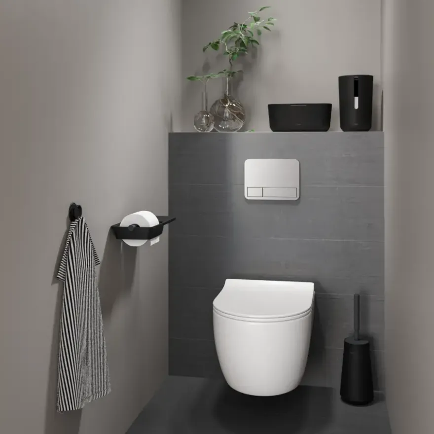 Tiger Toiletborstelhouder TESS met Swoop borstel flexibel zwart/antraciet