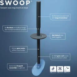 Tiger Toiletborstelhouder TESS met Swoop borstel flexibel zwart/antraciet