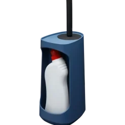 Tiger Toiletborstelhouder TESS met opbergfunctie vrijstaand en Swoop borstel flexibel blauw/zwart