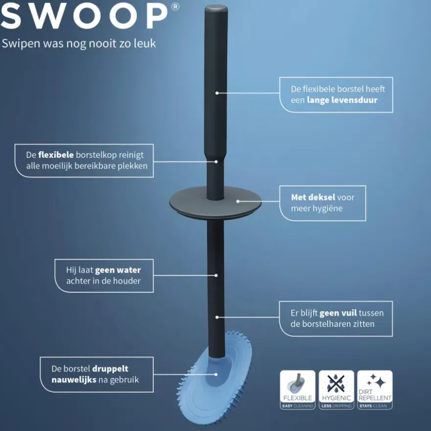 Tiger Toiletborstel Swoop flexibel antraciet
