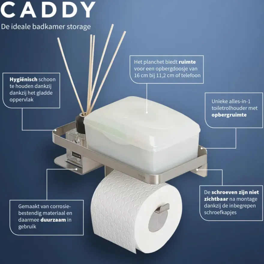 Tiger toiletrolhouder Caddy Rvs