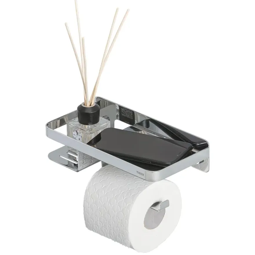Tiger toiletrolhouder Caddy Chroom