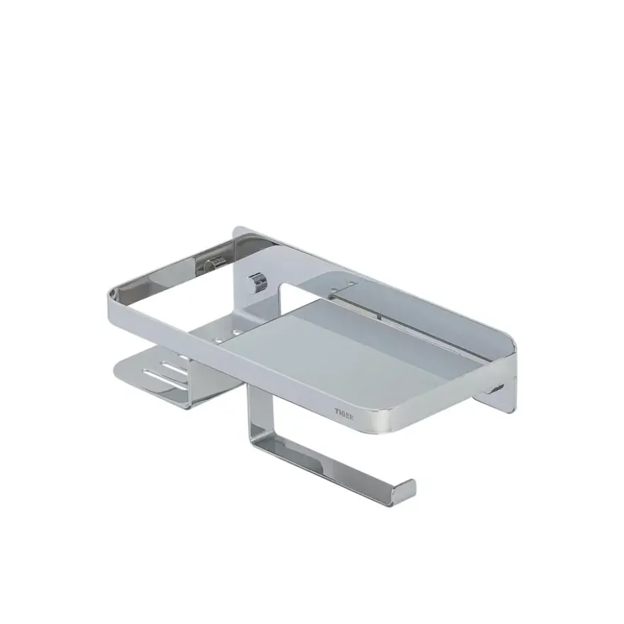 Tiger toiletrolhouder Caddy Chroom