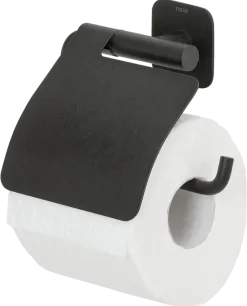 Tiger toiletrolhouder Colar met klep Zwart