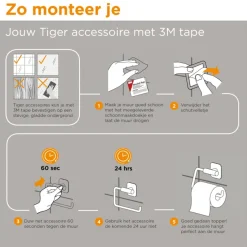Tiger toiletrolhouder Colar zonder klep Zwart