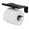 Tiger toiletrolhouder Colar met planchet Zwart