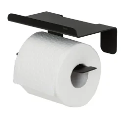 Tiger toiletrolhouder Colar met planchet Zwart