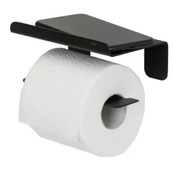 Tiger toiletrolhouder Colar met planchet Zwart