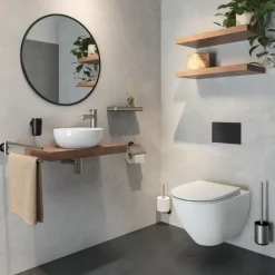 Tiger toiletrolhouder Cooper met klep RVS geborsteld / Zwart