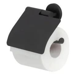 Tiger toiletrolhouder Noon met klep zwart