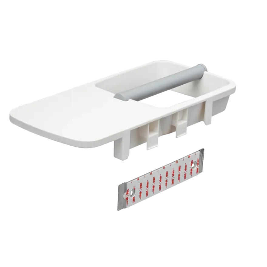 Tiger Toiletrolhouder TESS met planchet wit/lichtgrijs