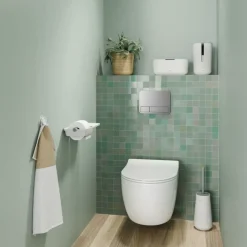 Tiger Toiletrolhouder TESS met planchet wit/lichtgrijs