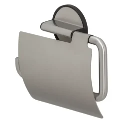 Tiger toiletrolhouder Tune met klep zwart inox