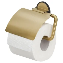 Tiger toiletrolhouder Tune met klep messing zwart